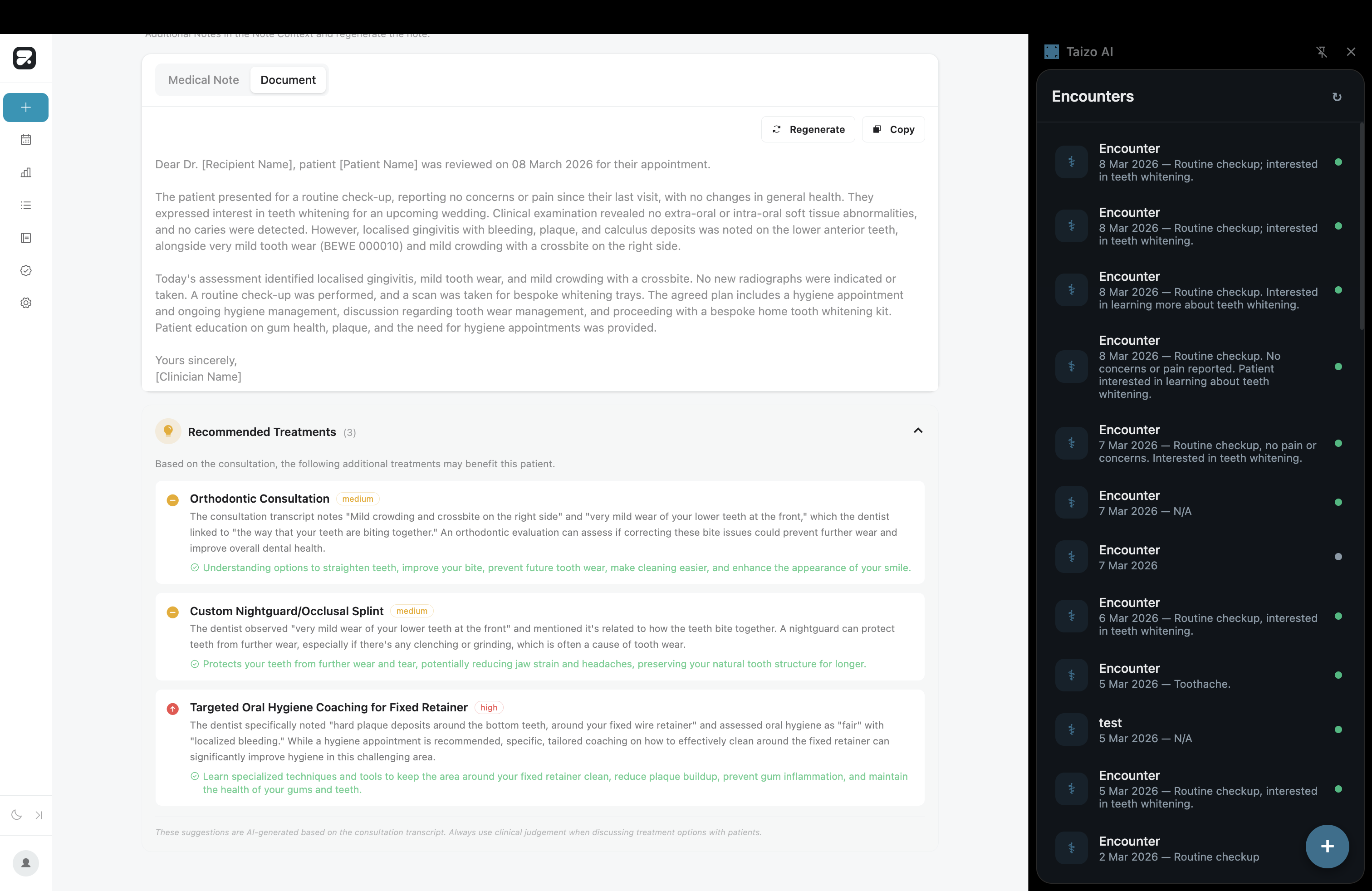Note & document generation